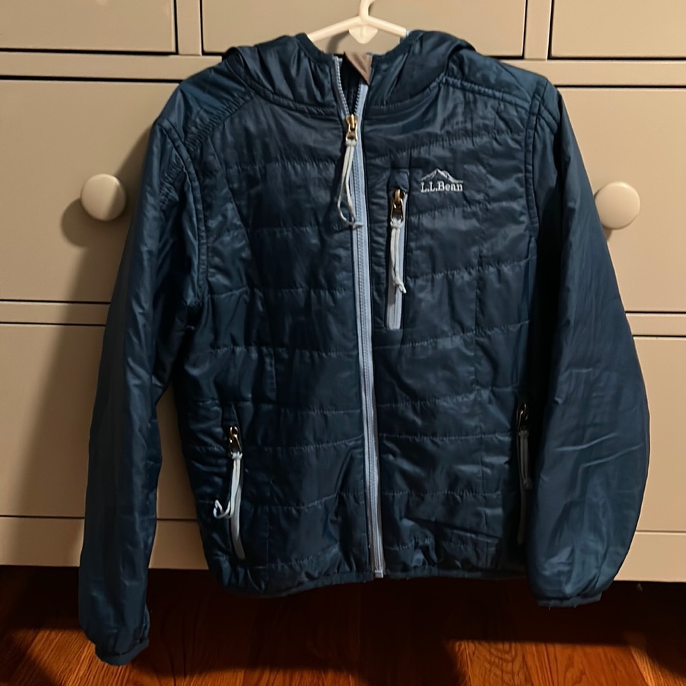 LL Bean kids light weight puffer coat Size 4